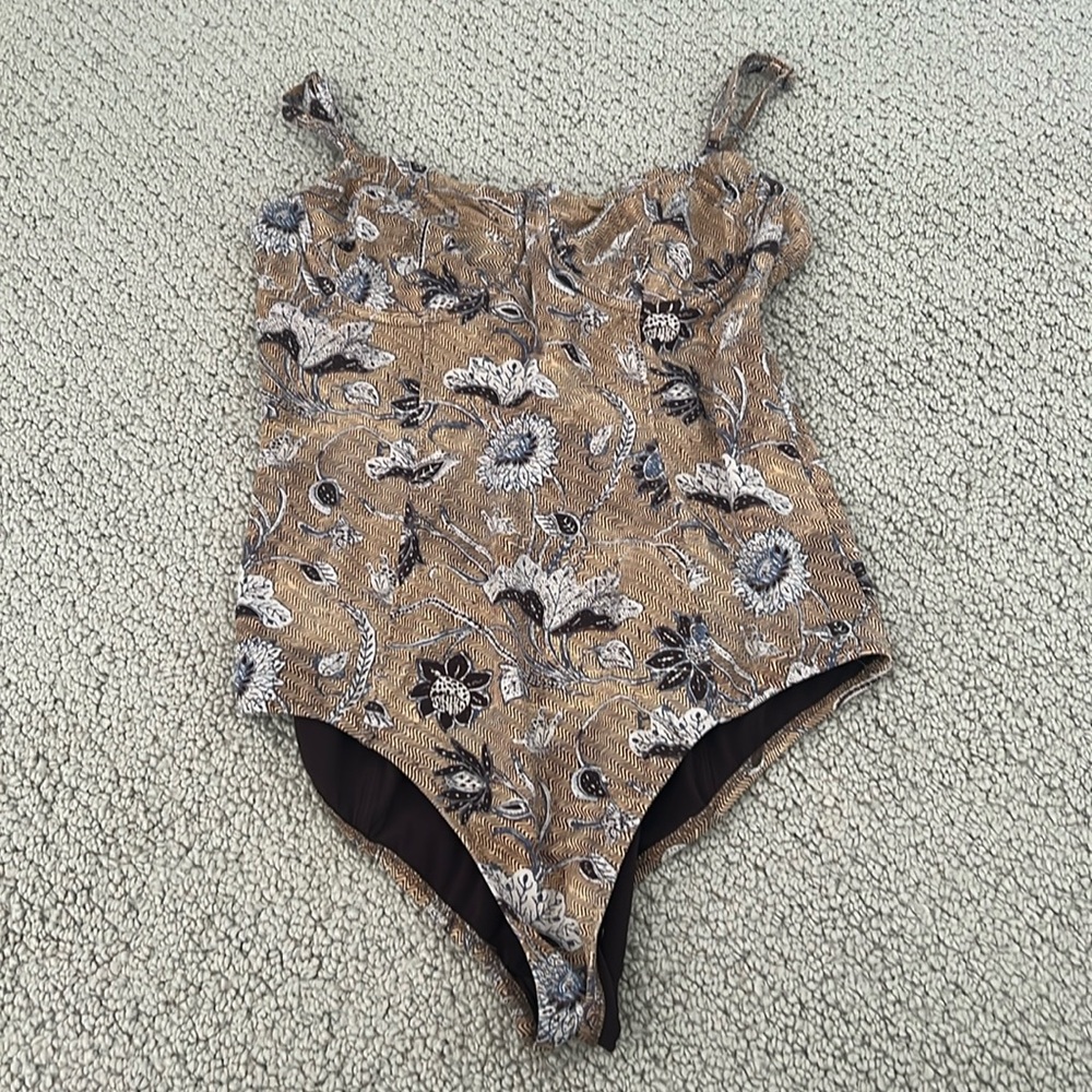 Ulla Johnson Floral One Piece - Brown and Black